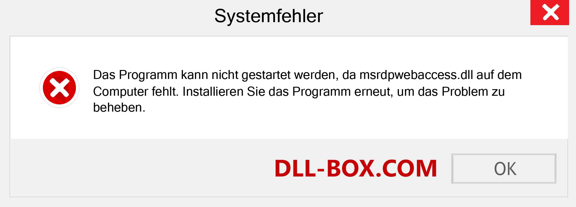 msrdpwebaccess.dll-Datei fehlt?. Download für Windows 7, 8, 10 - Fix msrdpwebaccess dll Missing Error unter Windows, Fotos, Bildern